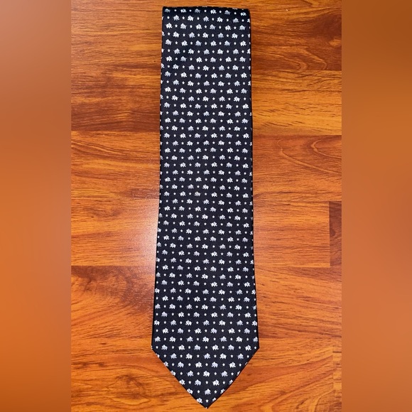 Como House Men’s Elephant Print Silk Tie - Picture 1 of 3